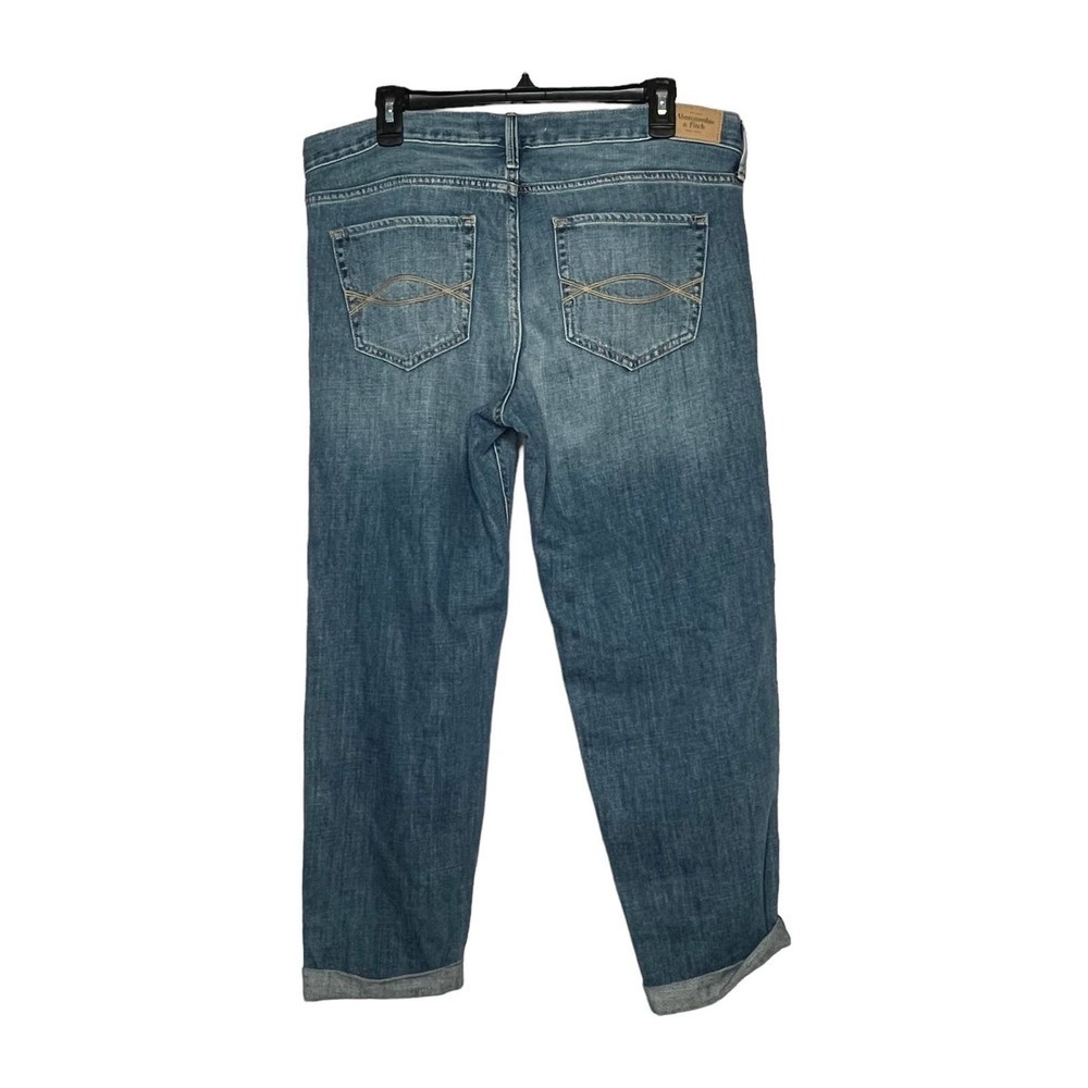 Abercrombie & Fitch Boyfriend Straight Distressed Denim Jeans Size 10 New - Picture 2 of 12